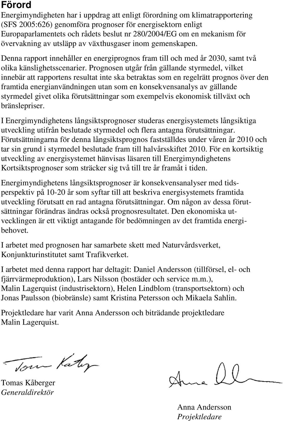 Prognosen utgår från gällande styrmedel, vilket innebär att rapportens resultat inte ska betraktas som en regelrätt prognos över den framtida energianvändningen utan som en konsekvensanalys av