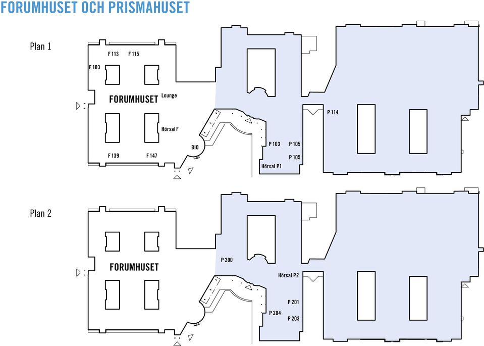 139 F 147 BIO P 103 Hörsal P1 P 105 P 105