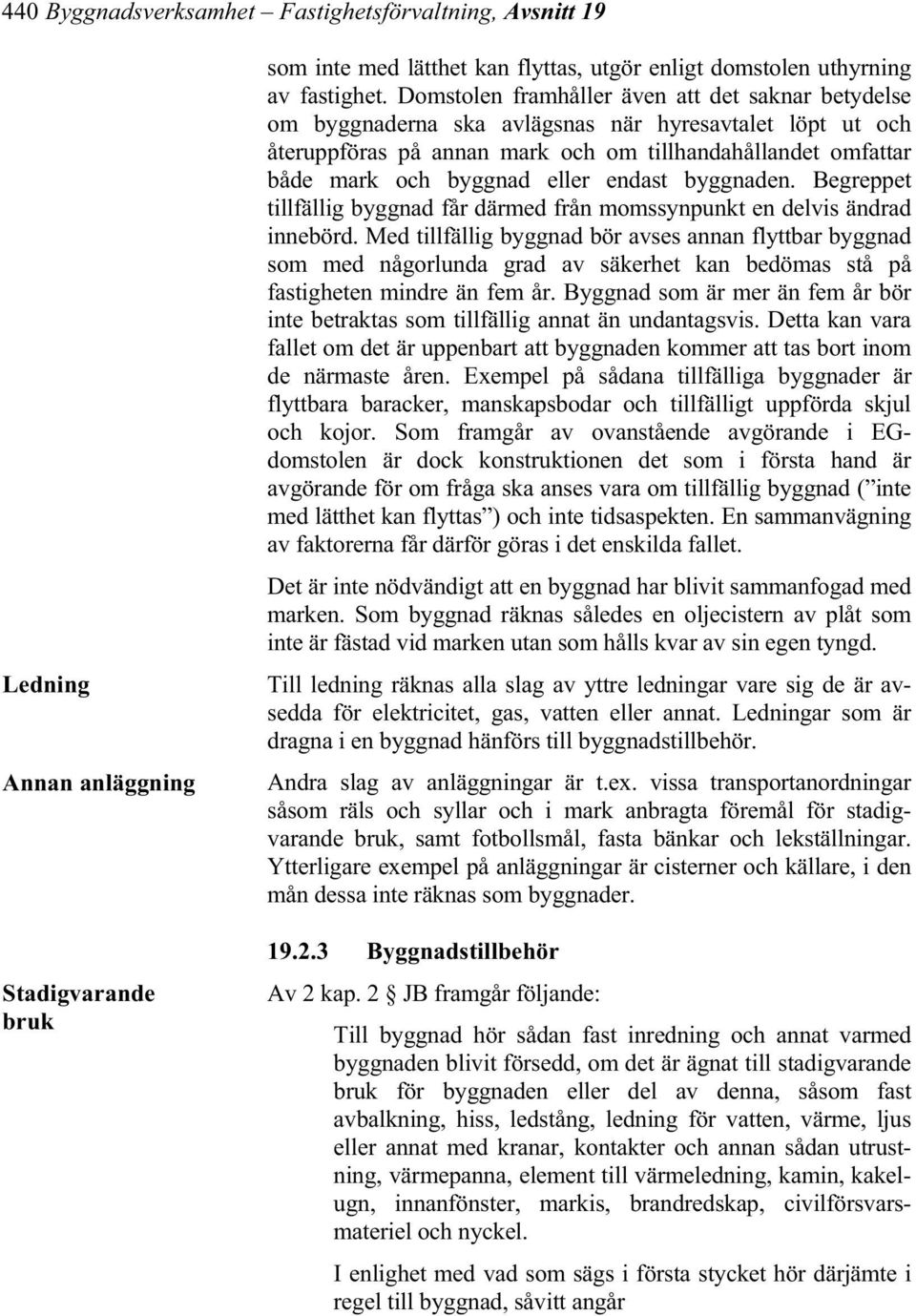 endast byggnaden. Begreppet tillfällig byggnad får därmed från momssynpunkt en delvis ändrad innebörd.