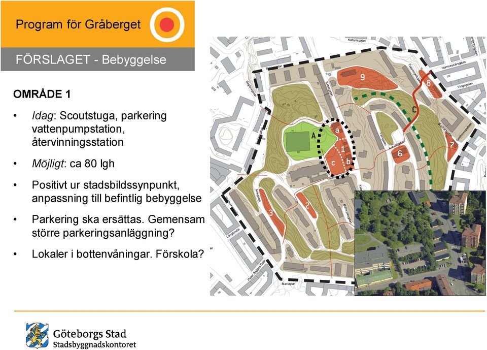 stadsbildssynpunkt, anpassning till befintlig bebyggelse Parkering ska