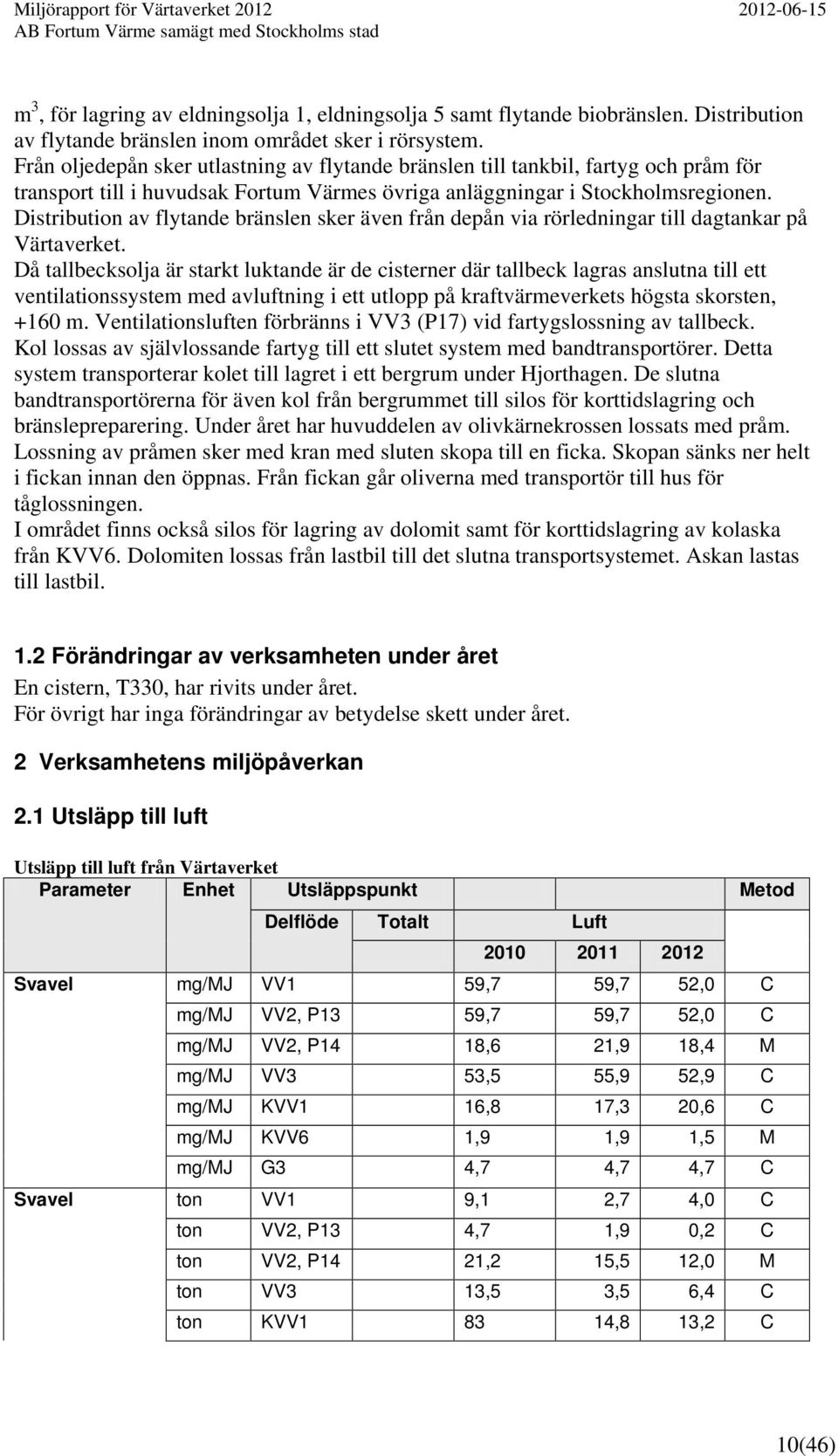 Distribution av flytande bränslen sker även från depån via rörledningar till dagtankar på Värtaverket.