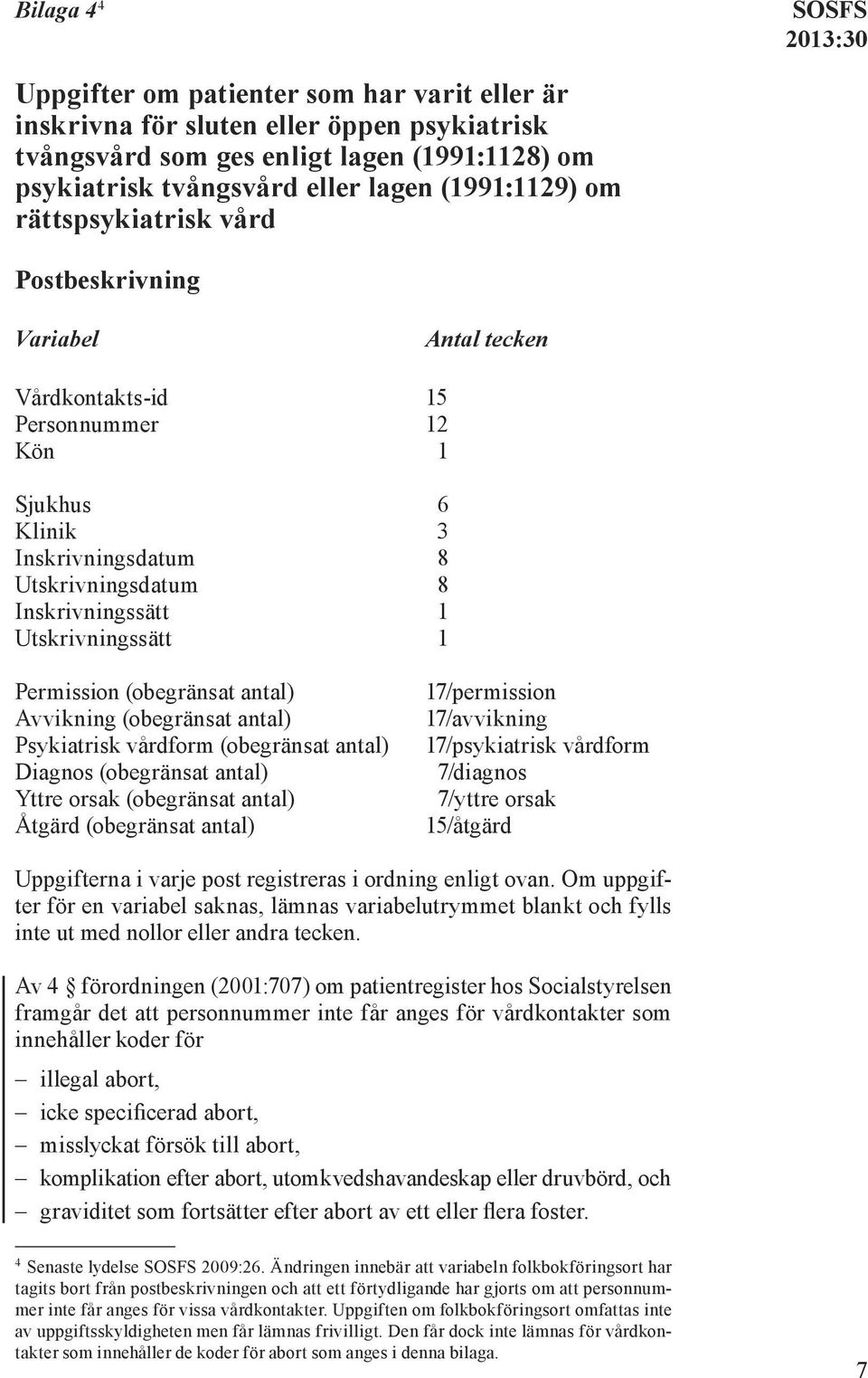 Utskrivningssätt 1 Permission (obegränsat antal) 17/permission Avvikning (obegränsat antal) 17/avvikning Psykiatrisk vårdform (obegränsat antal) 17/psykiatrisk vårdform Diagnos (obegränsat antal)