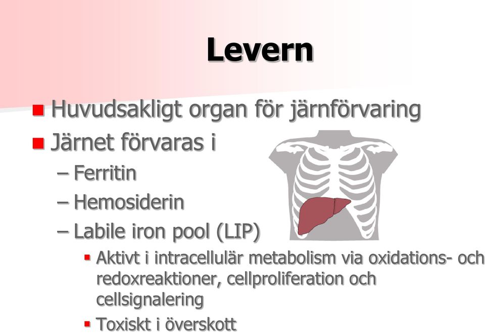 Aktivt i intracellulär metabolism via oxidations- och