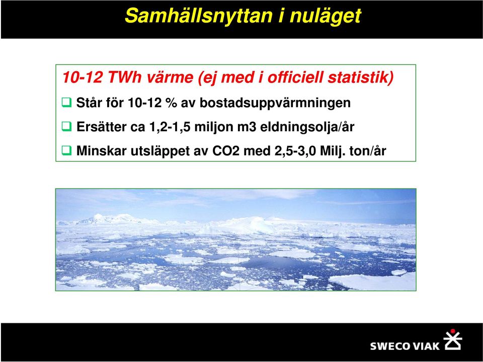 bostadsuppvärmningen Ersätter ca 1,2-1,5 miljon m3