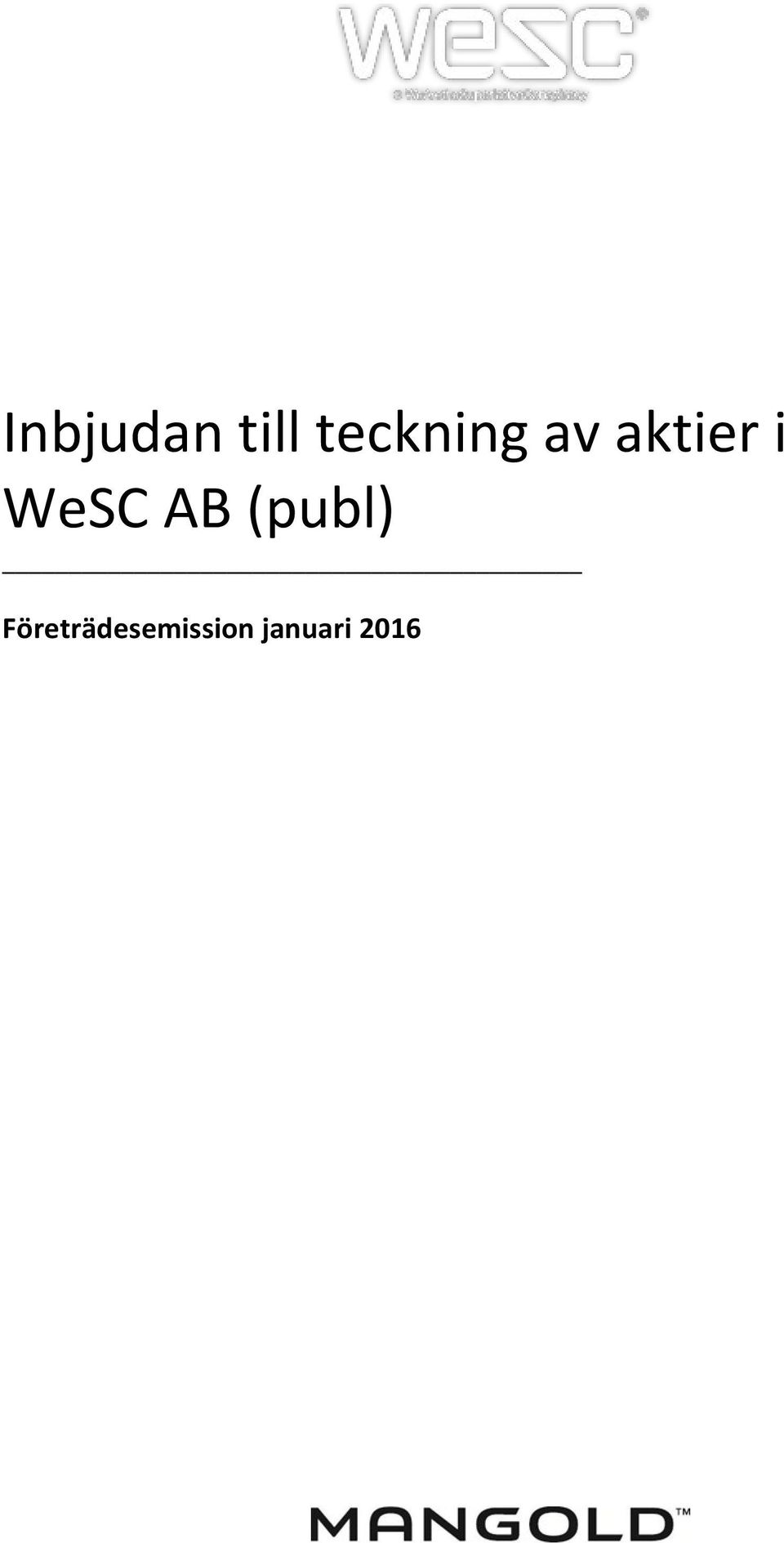 WeSC AB (publ)
