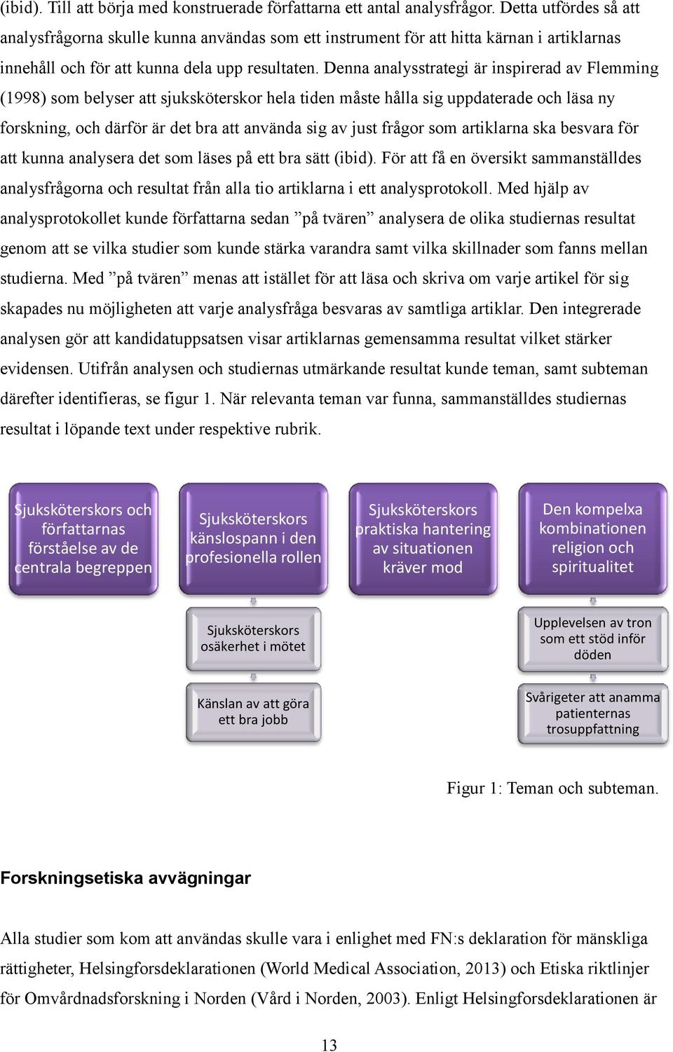 Denna analysstrategi är inspirerad av Flemming (1998) som belyser att sjuksköterskor hela tiden måste hålla sig uppdaterade och läsa ny forskning, och därför är det bra att använda sig av just frågor