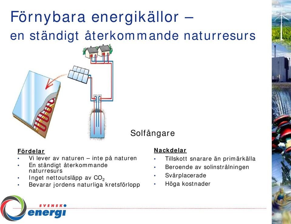 nettoutsläpp av CO 2 Bevarar jordens naturliga kretsförlopp Nackdelar Tillskott