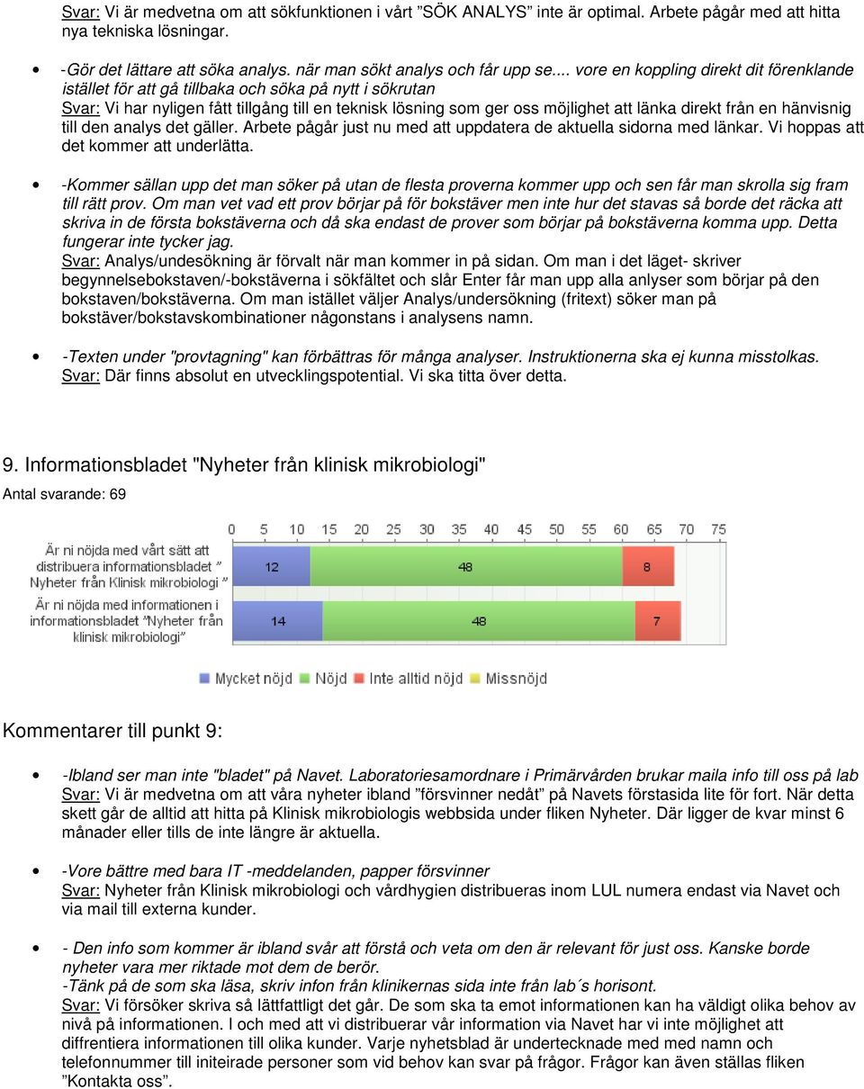 från en hänvisnig till den analys det gäller. Arbete pågår just nu med att uppdatera de aktuella sidorna med länkar. Vi hoppas att det kommer att underlätta.