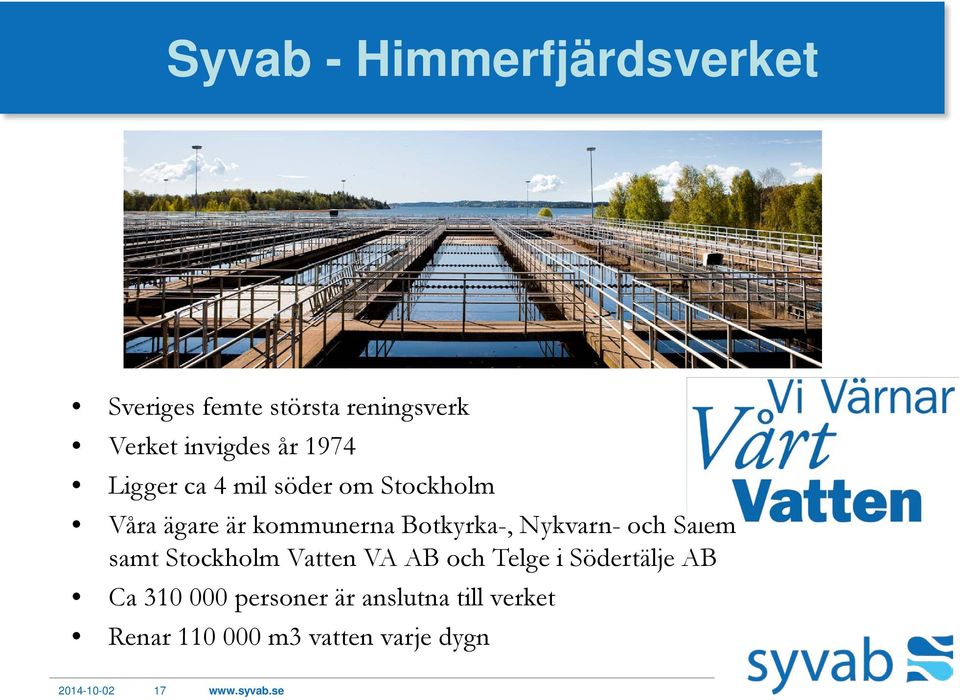 Nykvarn- och Salem samt Stockholm Vatten VA AB och Telge i Södertälje AB Ca 310 000