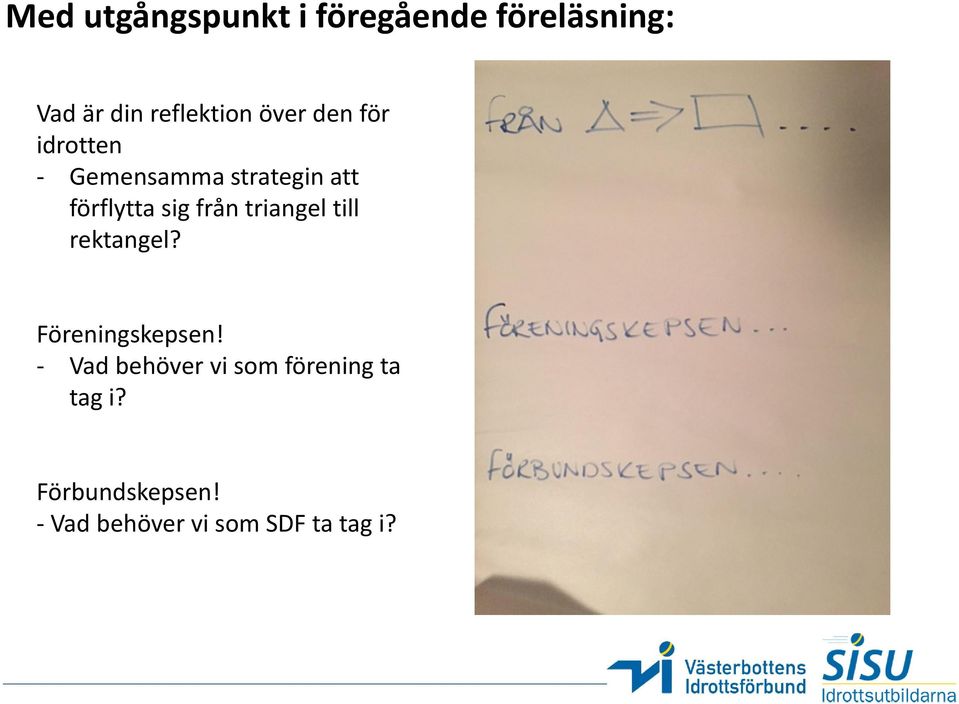 från triangel till rektangel? Föreningskepsen!