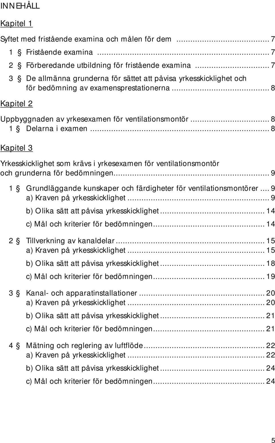 .. 8 Kapitel 3 Yrkesskicklighet som krävs i yrkesexamen för ventilationsmontör och grunderna för bedömningen... 9 1 Grundläggande kunskaper och färdigheter för ventilationsmontörer.