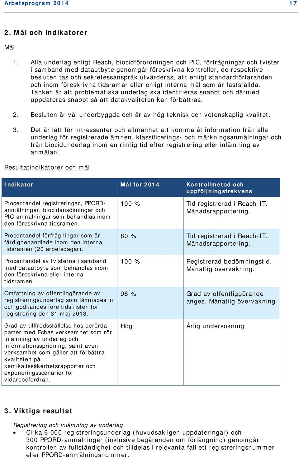 allt enligt standardförfaranden och inom föreskrivna tidsramar eller enligt interna mål som är fastställda.