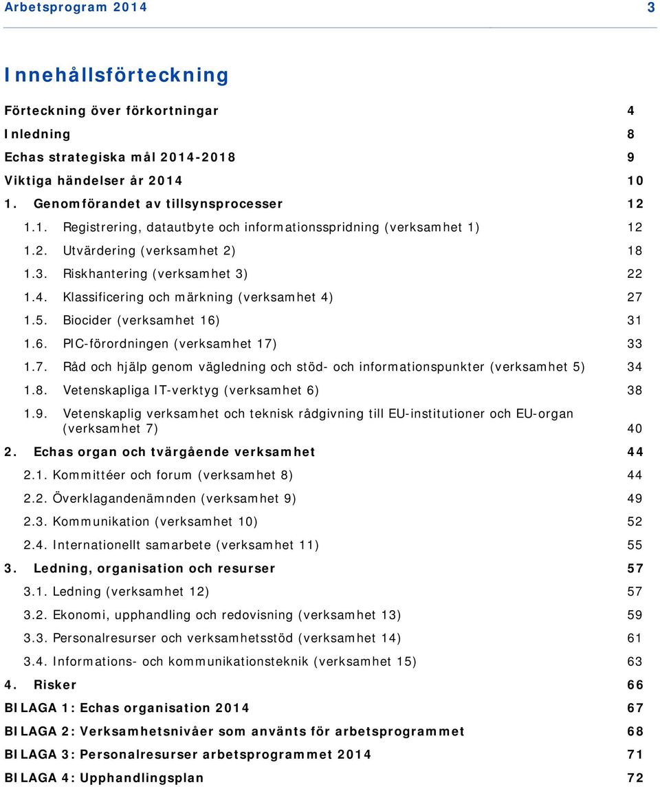 1.5. Biocider (verksamhet 16) 31 1.6. PIC-förordningen (verksamhet 17) 33 1.7. Råd och hjälp genom vägledning och stöd- och informationspunkter (verksamhet 5) 34 1.8.