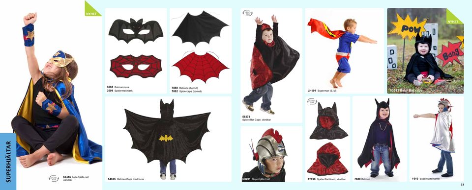 vändbar SUPERHJÄLTAR VÄND- BAR 56485 Superhjälte-set vändbar 54695 Batman Cape med