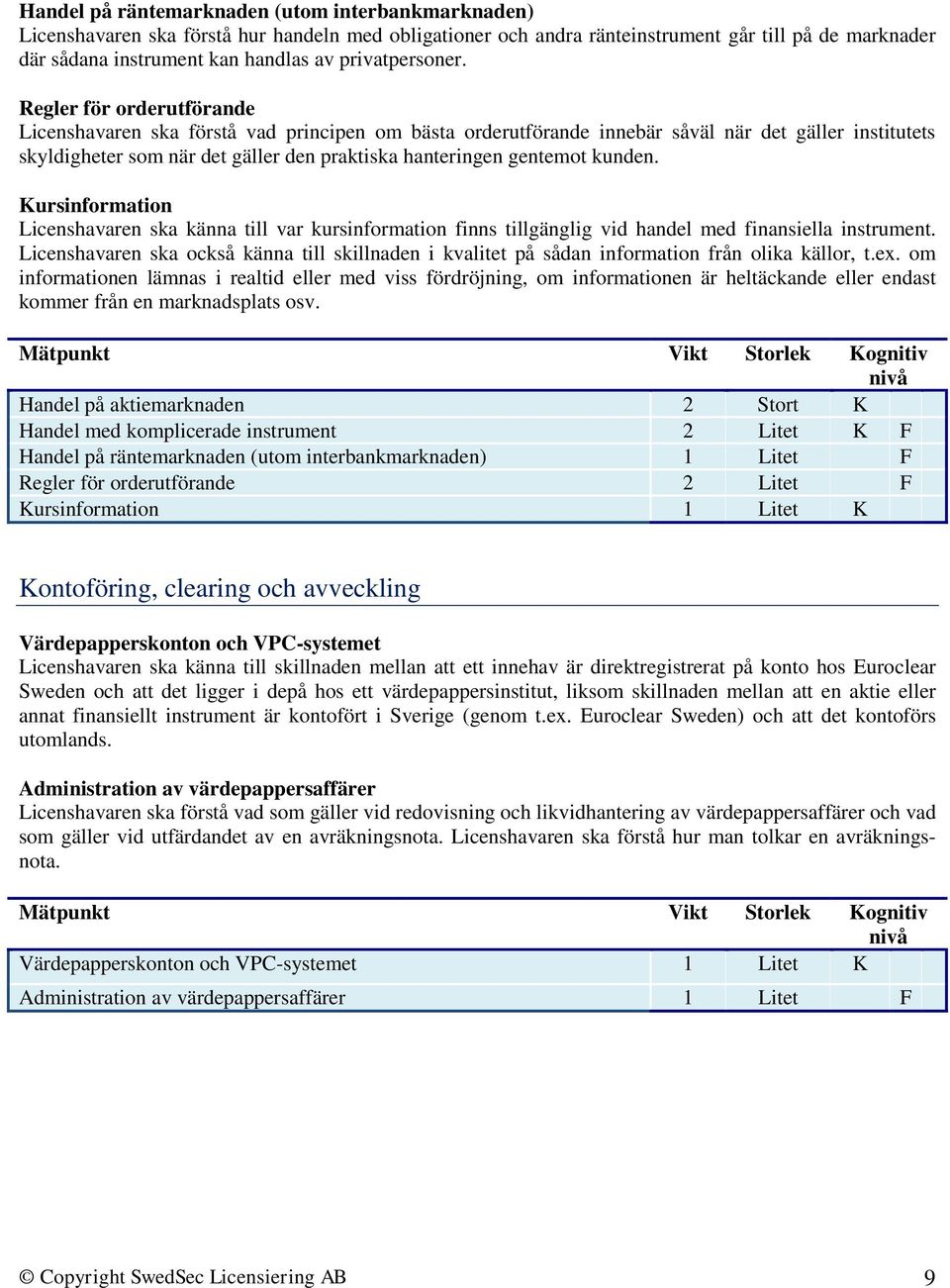 Regler för orderutförande Licenshavaren ska förstå vad principen om bästa orderutförande innebär såväl när det gäller institutets skyldigheter som när det gäller den praktiska hanteringen gentemot