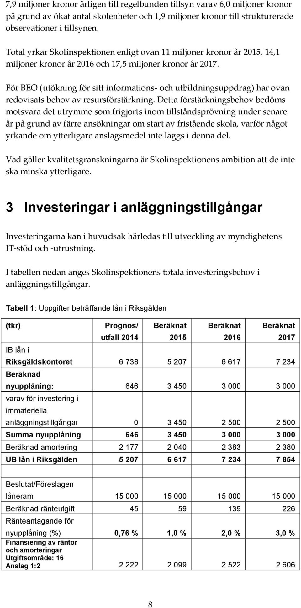 För BEO (utökning för sitt informations- och utbildningsuppdrag) har ovan redovisats behov av resursförstärkning.