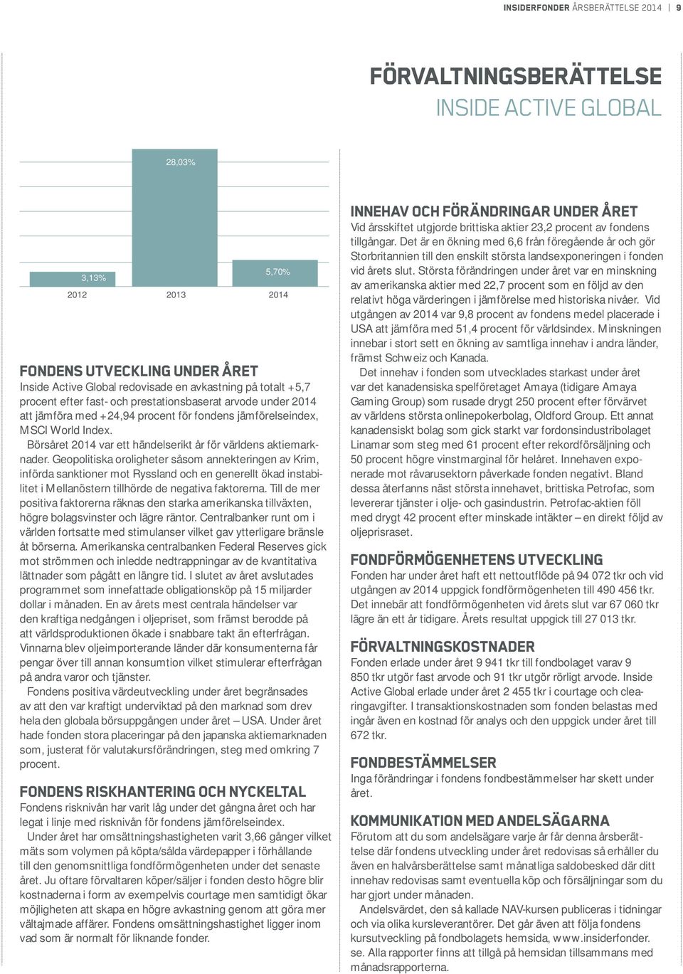 Börsåret 2014 var ett händelserikt år för världens aktiemarknader.