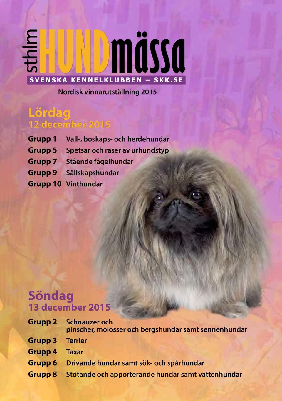 december 2015 Grupp 2 Grupp 3 Grupp 4 Grupp 6 Grupp 8 Schnauzer och pinscher, molosser och bergshundar samt