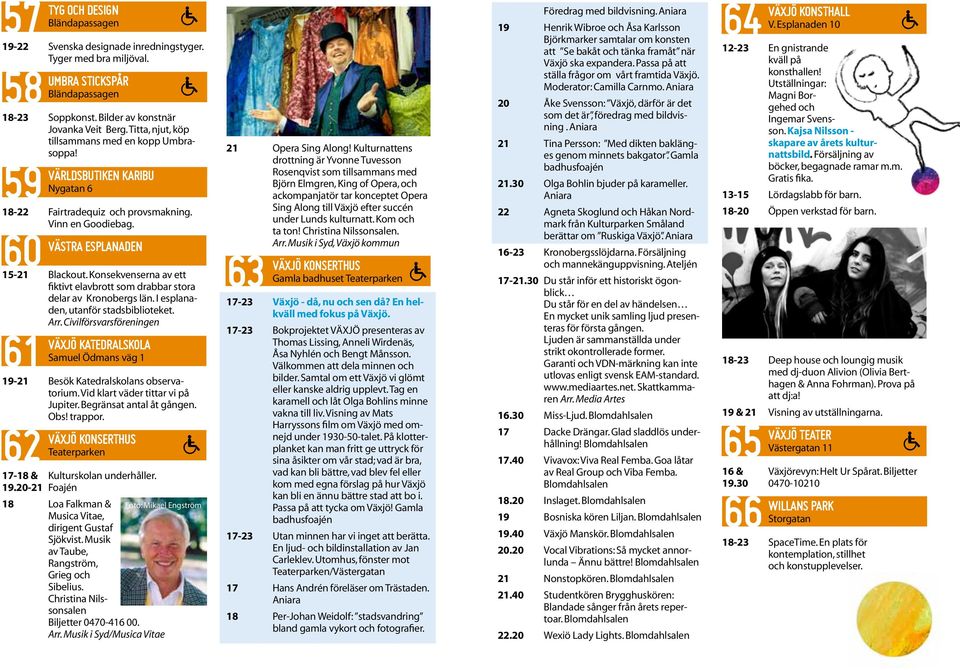 Konsekvenserna av ett fiktivt elavbrott som drabbar stora delar av Kronobergs län. I esplanaden, utanför stadsbiblioteket. Arr.