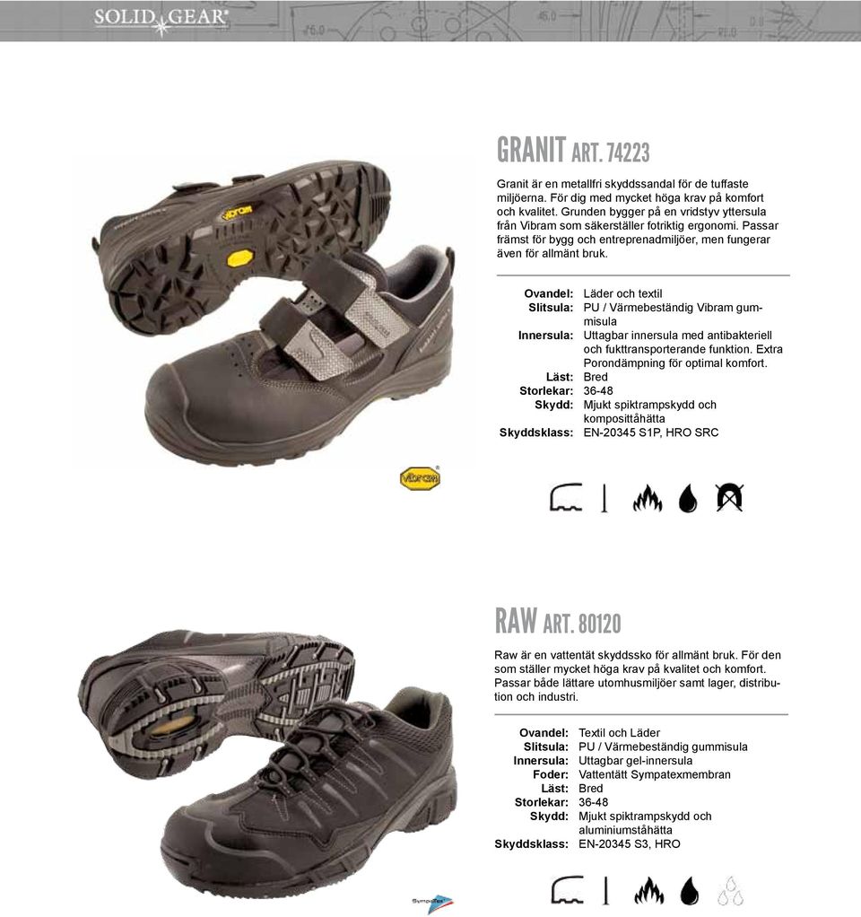 Innersula: Skydd: Skyddsklass: Läder och textil PU / Värmebeständig Vibram gummisula Uttagbar innersula med antibakteriell och fukttransporterande funktion. Extra Porondämpning för optimal komfort.