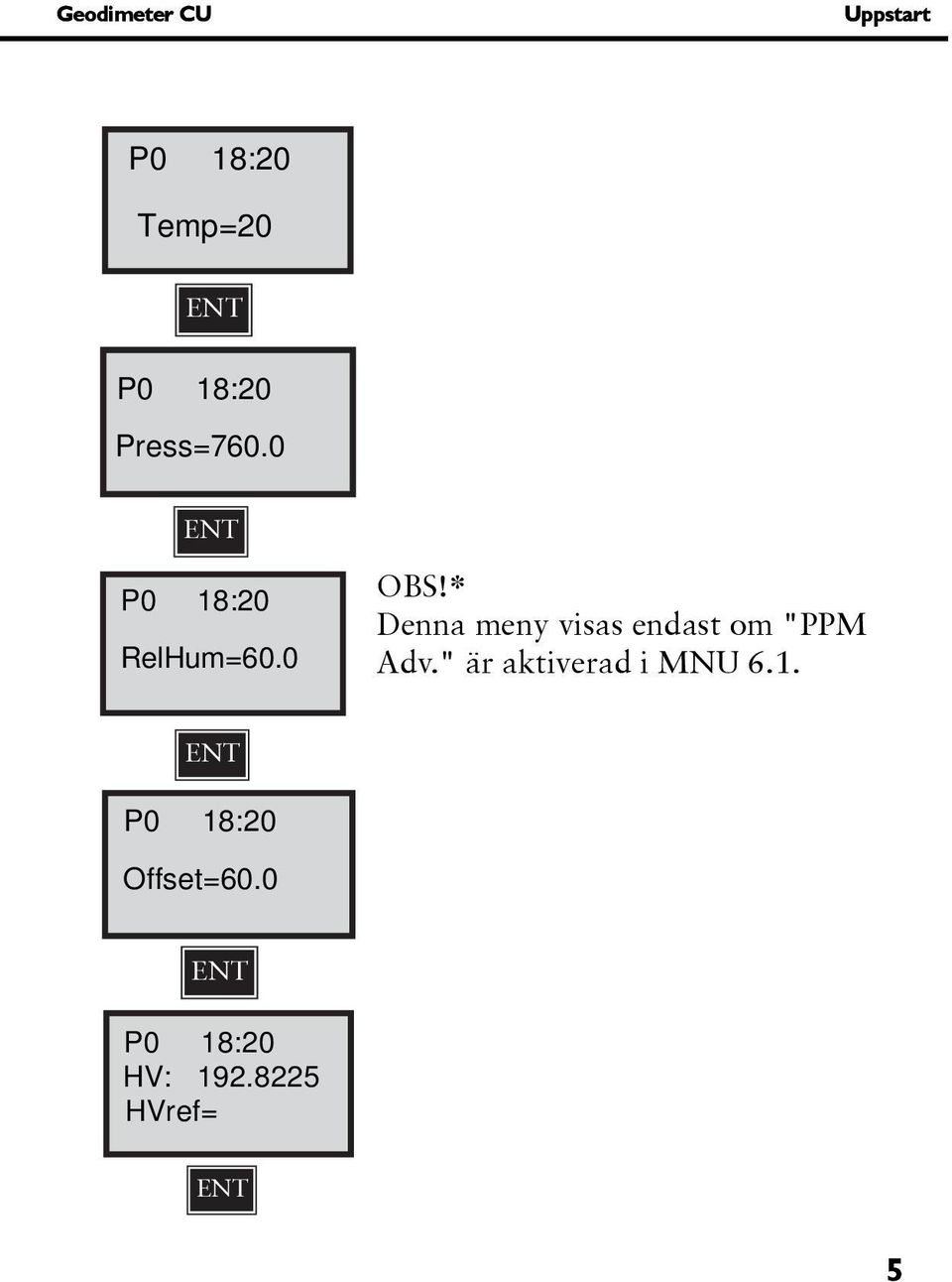 * Denna meny visas endast om "PPM Adv.