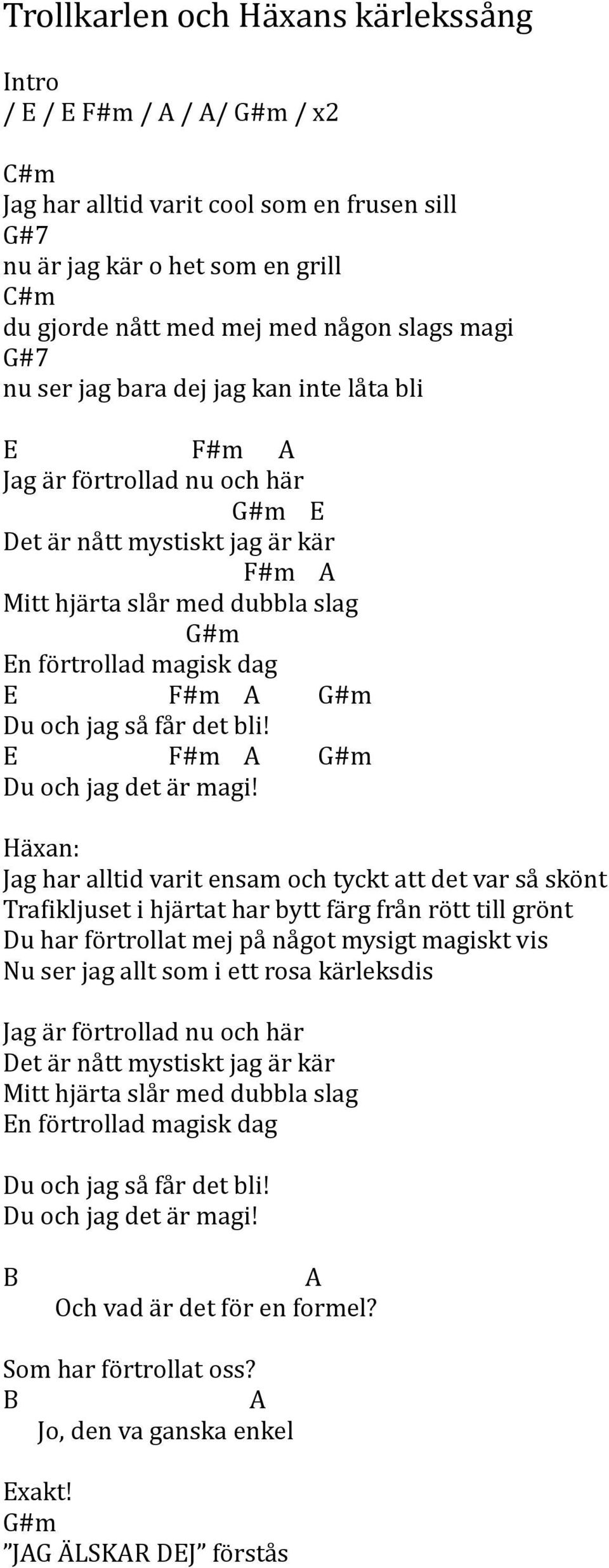 Texter & Ackord. All text och musik av Johan Eckman & Per Gustavsson. - PDF  Free Download