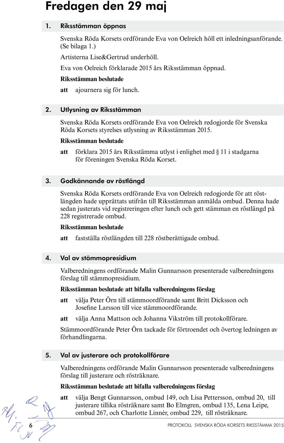 Protokoll Svenska Röda Korsets Riksstämma PDF Gratis nedladdning