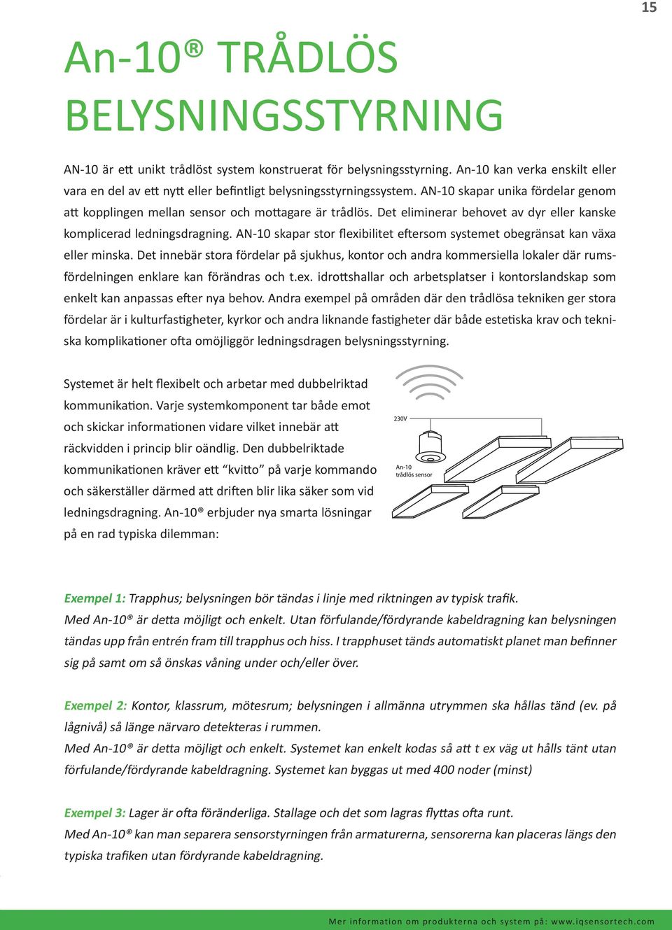 Det eliminerar behovet av dyr eller kanske komplicerad ledningsdragning. AN-10 skapar stor flexibilitet eftersom systemet obegränsat kan växa eller minska.