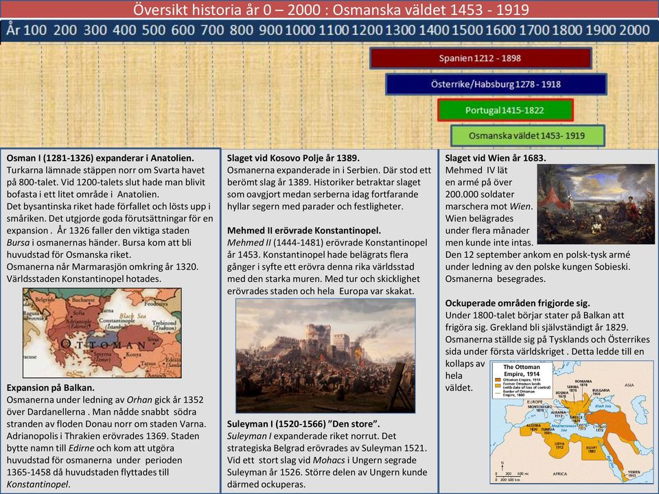 År 1326 faller den viktiga staden Bursa i osmanernas händer. Bursa kom att bli huvudstad för Osmanska riket. Osmanerna når Marmarasjön omkring år 1320. Världsstaden Konstantinopel hotades.