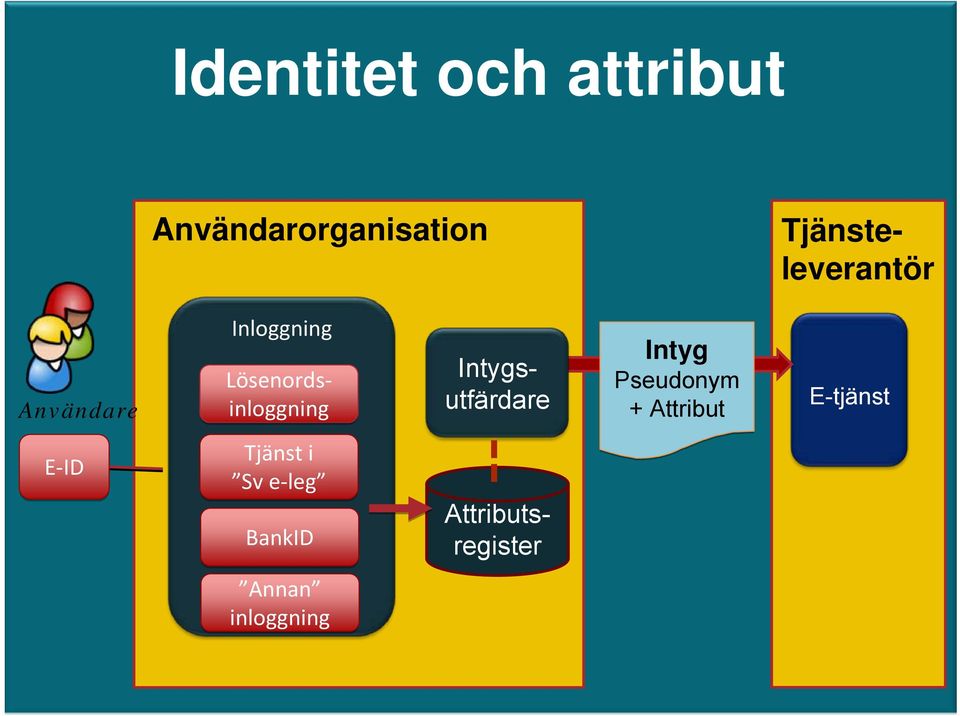 Lösenordsinloggning Intygsutfärdare Intyg Pseudonym +
