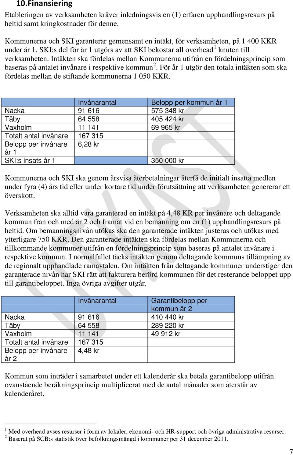 Intäkten ska fördelas mellan Kommunerna utifrån en fördelningsprincip som baseras på antalet invånare i respektive kommun 2.