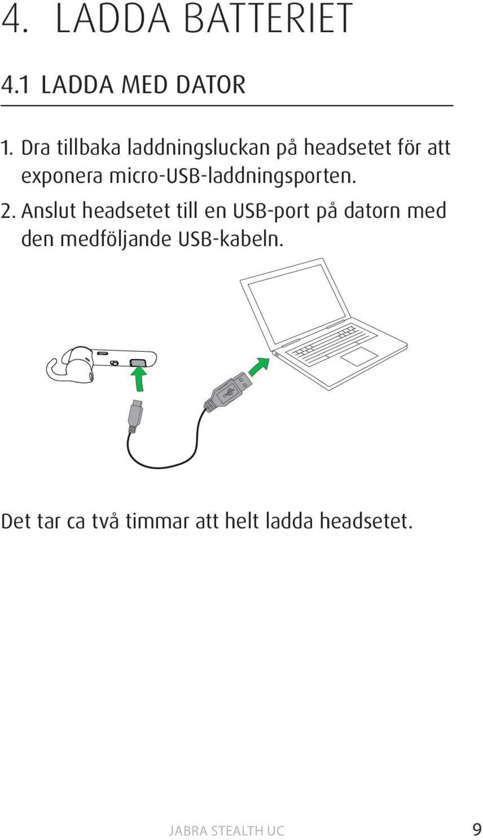 micro-usb-laddningsporten. 2.