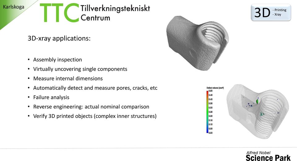 measure pores, cracks, etc Failure analysis Reverse engineering: