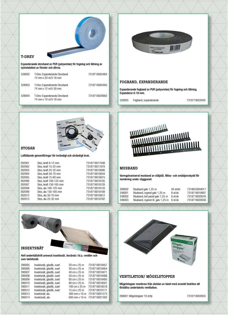 10 m/3-18 mm 141008 FOGBAND, LenoFlex EXPANDERANDE presenning, transp. 7318718005891 141009 Expanderande LenoFlex fogband presenning, av PUR (polyuretan) transp. för fogning och tätning.