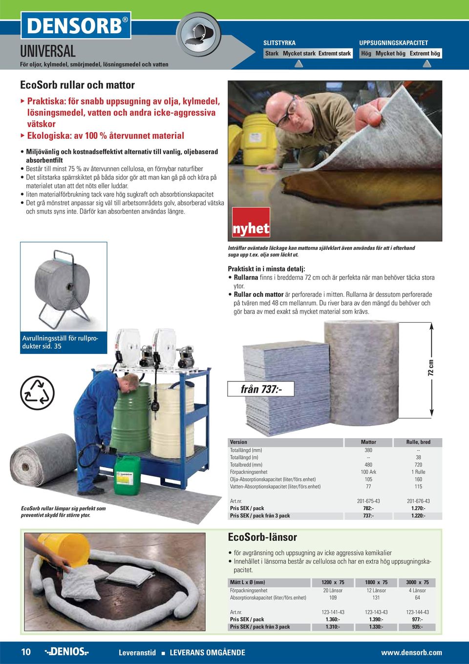 naturfiber Det slitstarka spärrskiktet på båda sidor gör att man kan gå på och köra på materialet utan att det nöts eller luddar.