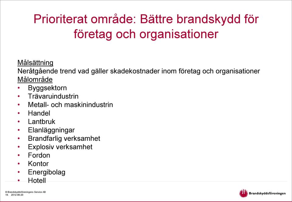 Byggsektorn Trävaruindustrin Metall- och maskinindustrin Handel Lantbruk