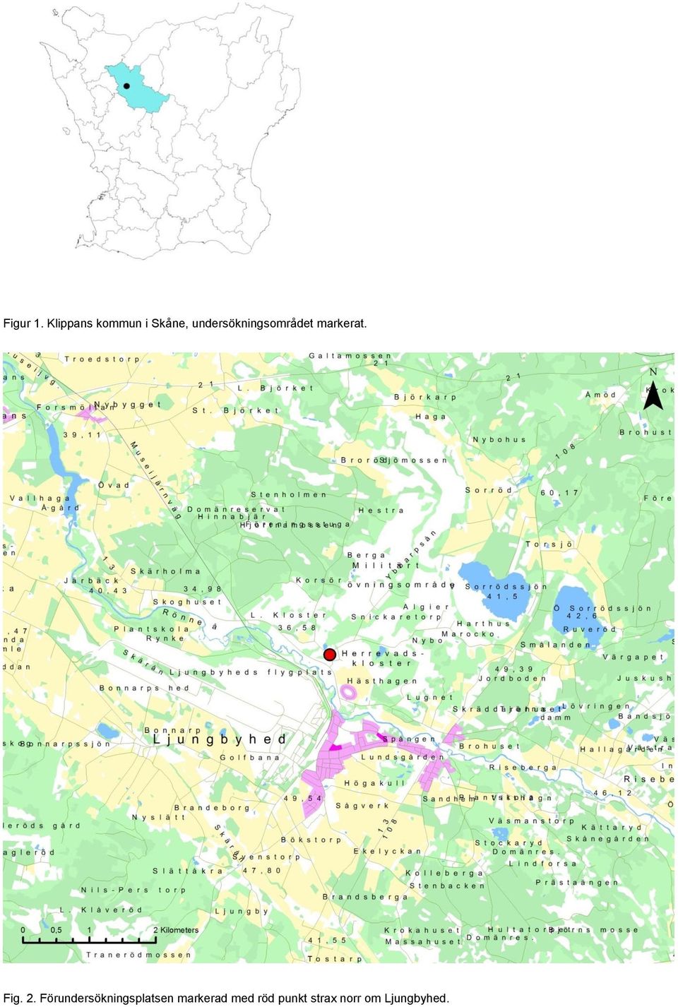 undersökningsområdet markerat. Fig.