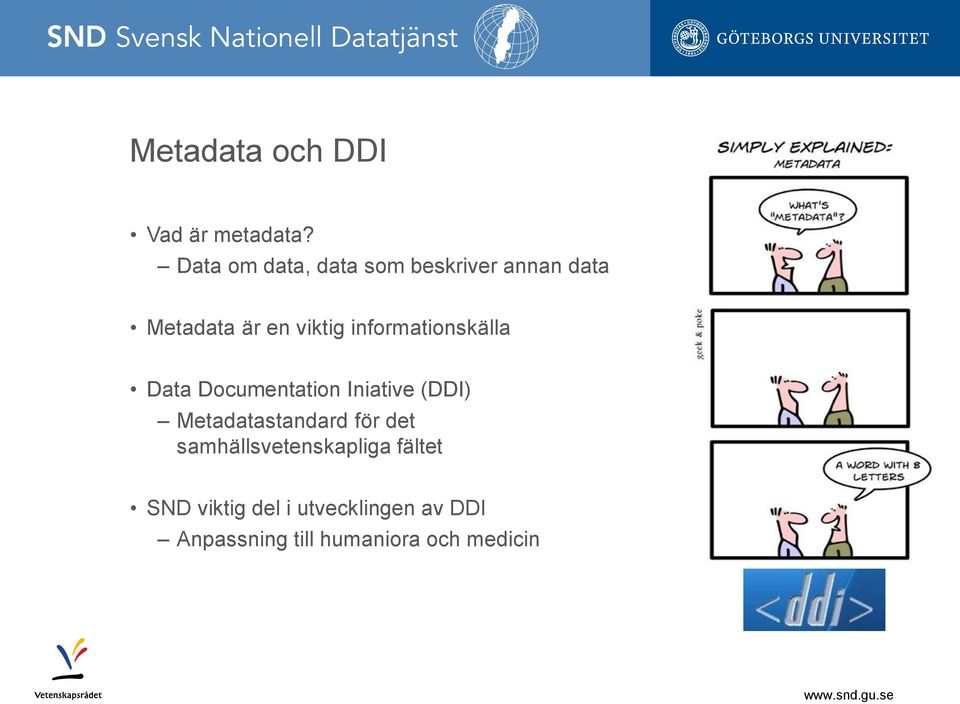 informationskälla Data Documentation Iniative (DDI) Metadatastandard
