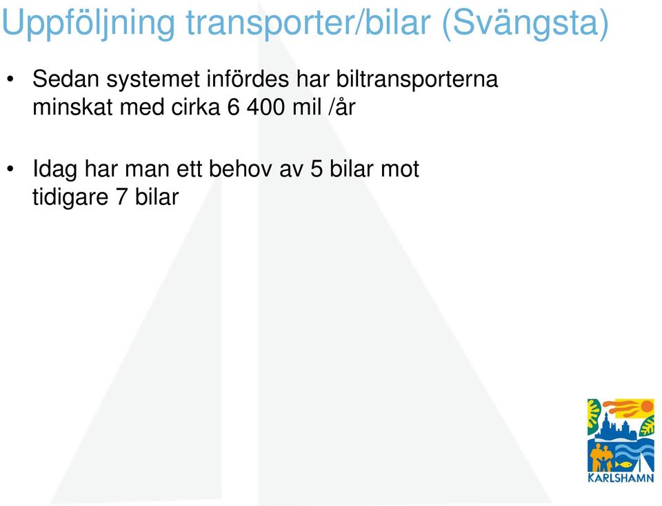 biltransporterna minskat med cirka 6 400