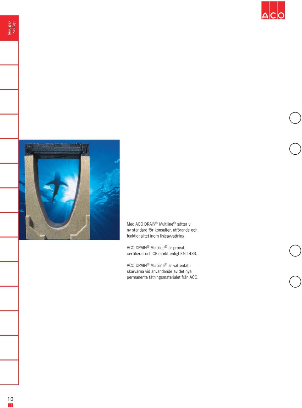 ACO DRAIN Multiline är provat, certifierat och CE-märkt enligt EN 1433.