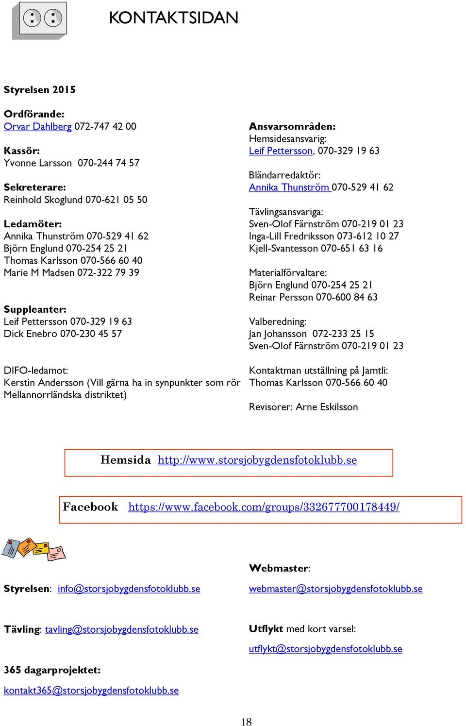 synpunkter som rör Mellannorrländska distriktet) Ansvarsområden: Hemsidesansvarig: Leif Pettersson, 070-329 19 63 Bländarredaktör: Annika Thunström 070-529 41 62 Tävlingsansvariga: Sven-Olof