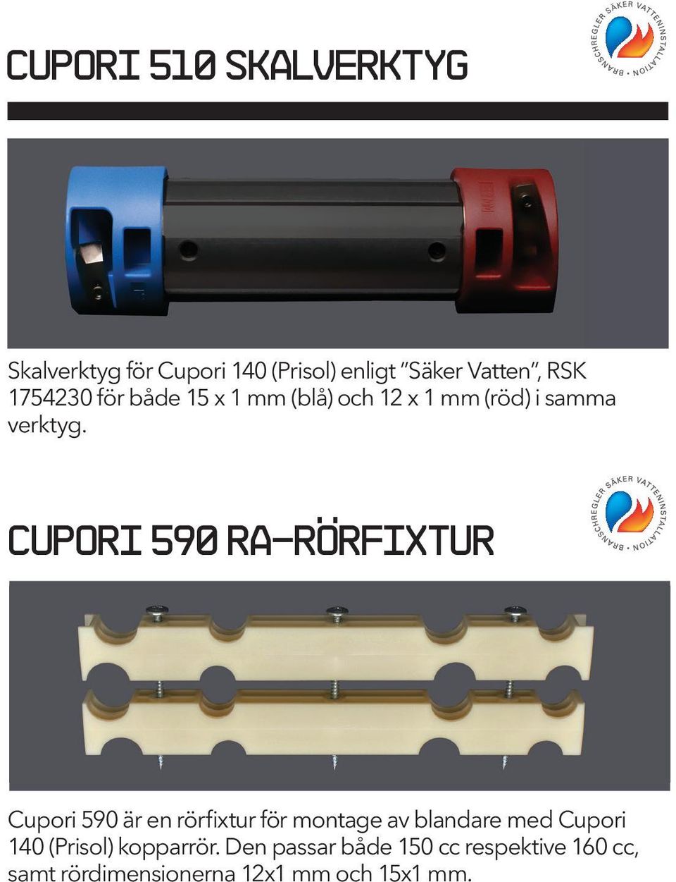 CUpori 590 RA-Rörfixtur Cupori 590 är en rörfixtur för montage av blandare med
