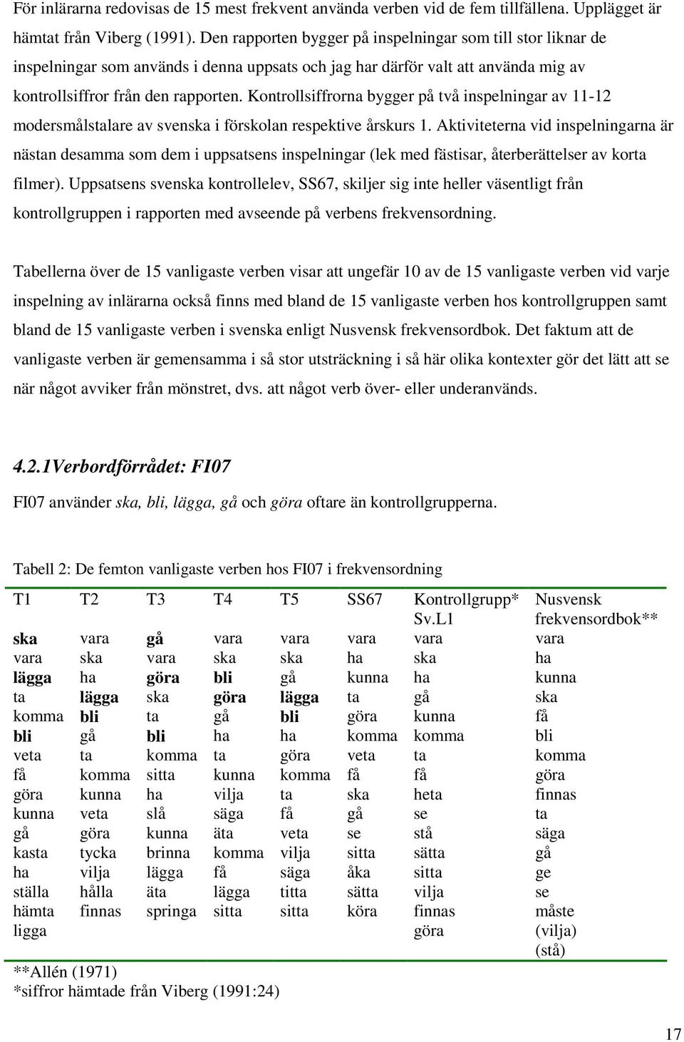 Kontrollsiffrorna bygger på två inspelningar av 11-12 modersmålstalare av svenska i förskolan respektive årskurs 1.