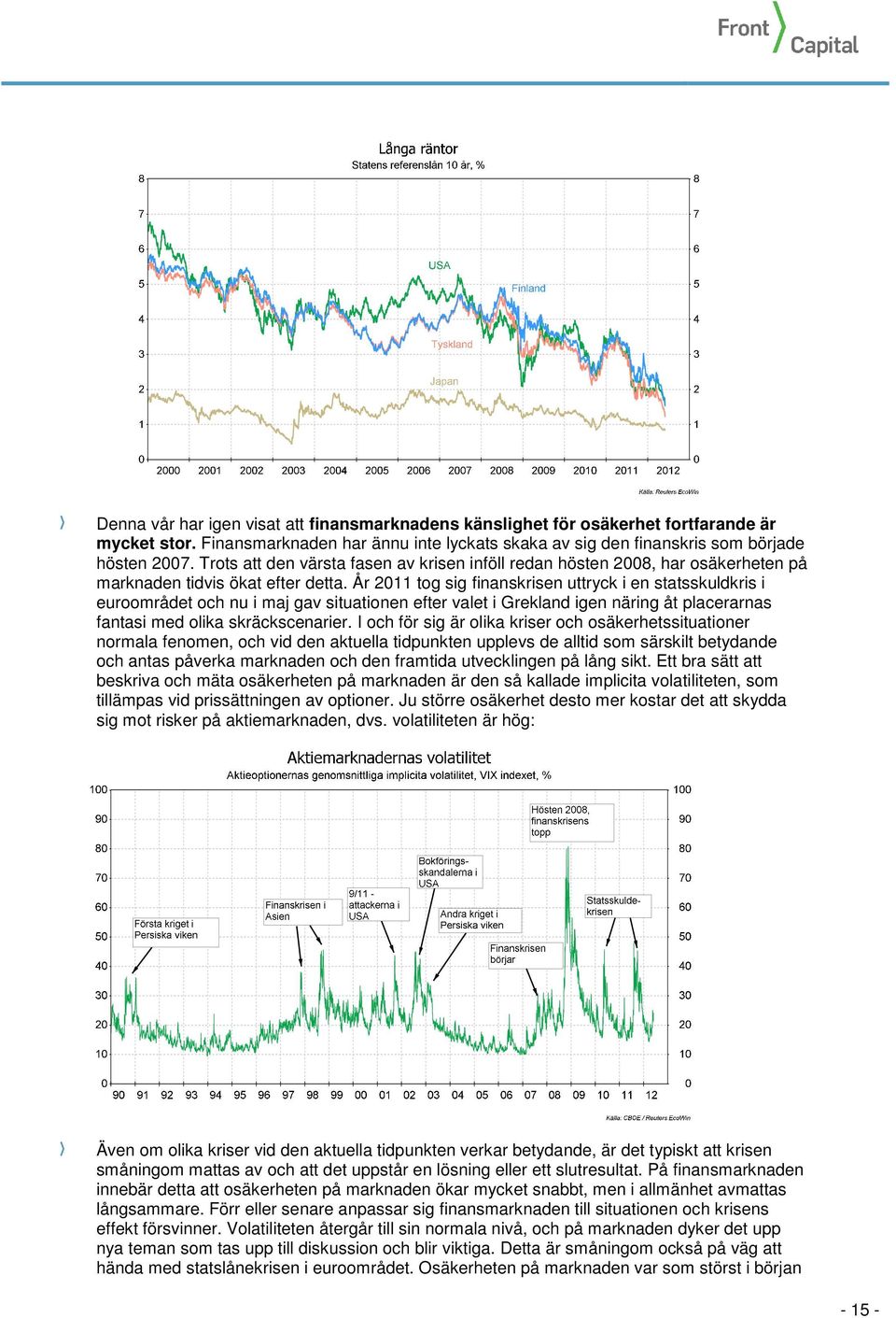 År 2011 tog sig finanskrisen uttryck i en statsskuldkris i euroområdet och nu i maj gav situationen efter valet i Grekland igen näring åt placerarnas fantasi med olika skräckscenarier.