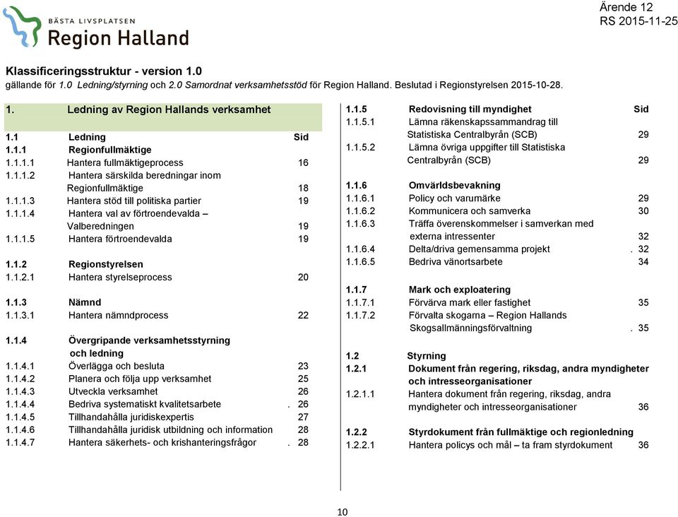 1.1.5 Hantera förtroendevalda 19 1.1.2 Regionstyrelsen 1.1.2.1 Hantera styrelseprocess 20 1.1.3 Nämnd 1.1.3.1 Hantera nämndprocess 22 1.1.4 Övergripande verksamhetsstyrning och ledning 1.1.4.1 Överlägga och besluta 23 1.