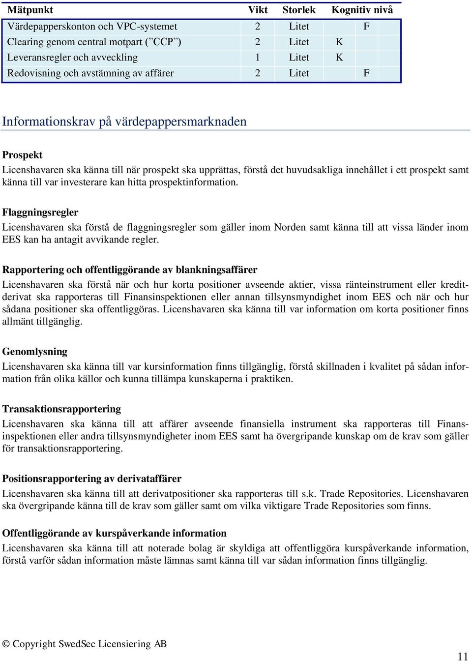 prospektinformation. Flaggningsregler Licenshavaren ska förstå de flaggningsregler som gäller inom Norden samt känna till att vissa länder inom EES kan ha antagit avvikande regler.