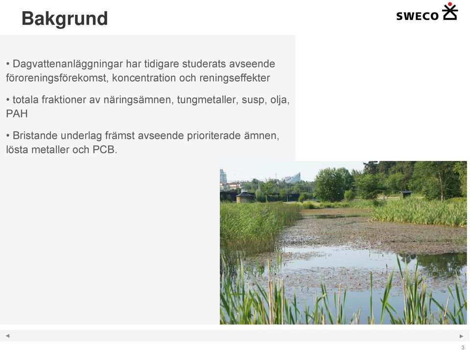 fraktioner av näringsämnen, tungmetaller, susp, olja, PAH
