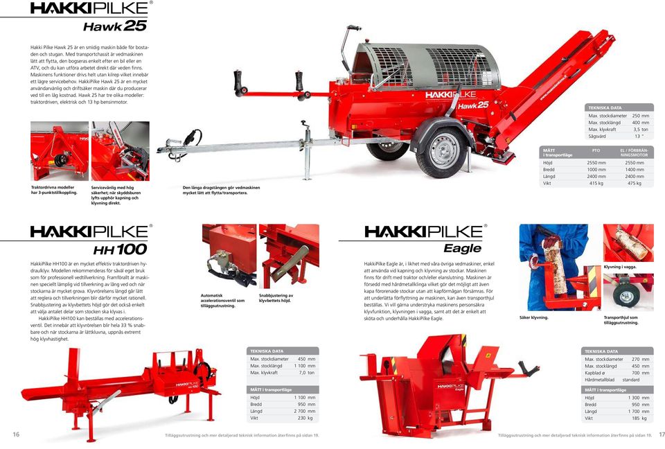 Maskinens funktioner drivs helt utan kilrep vilket innebär ett lägre servicebehov. HakkiPilke Hawk 25 är en mycket användarvänlig och driftsäker maskin där du producerar ved till en låg kostnad.