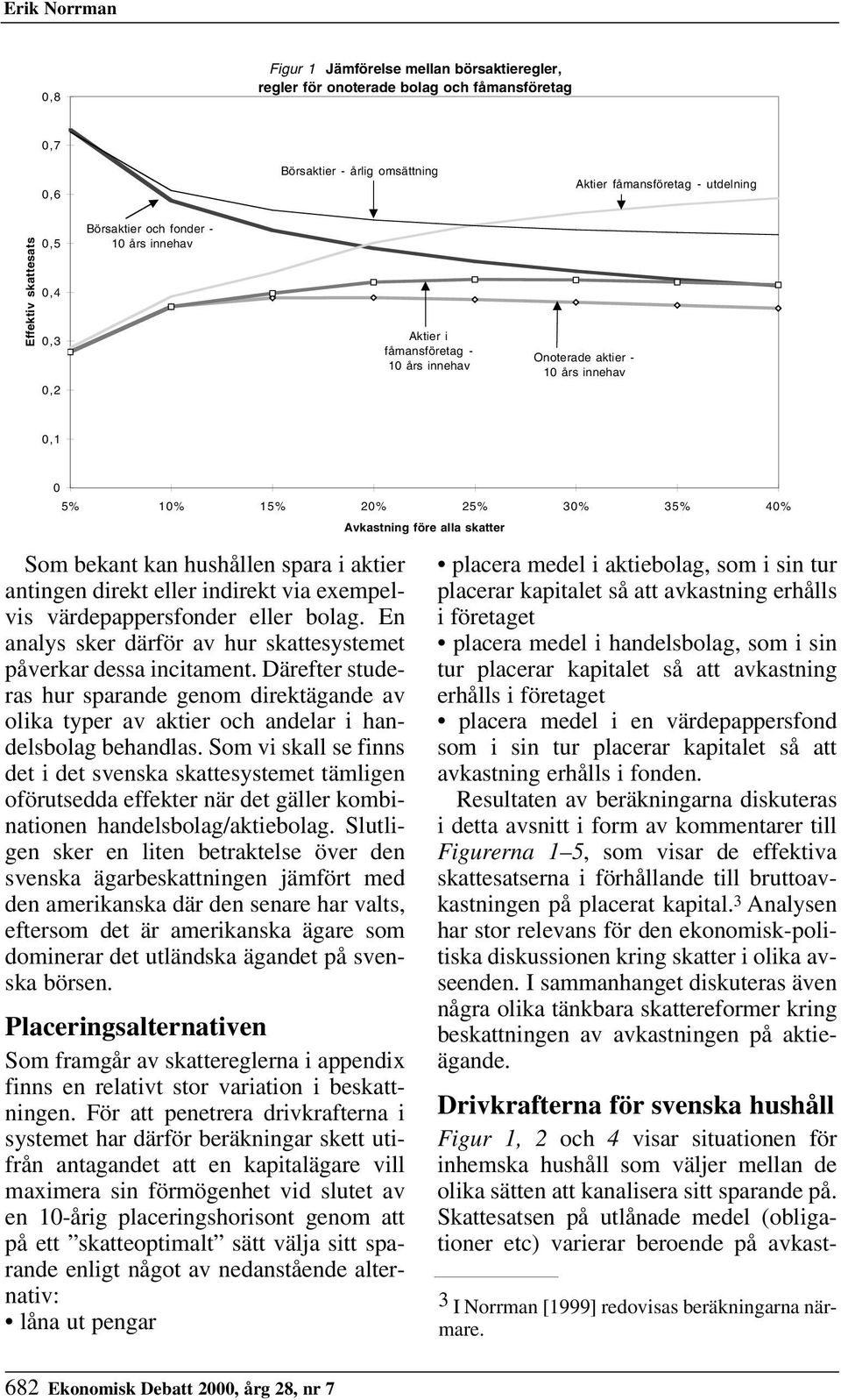 aktier antingen direkt eller indirekt via exempelvis värdepappersfonder eller bolag. En analys sker därför av hur skattesystemet påverkar dessa incitament.