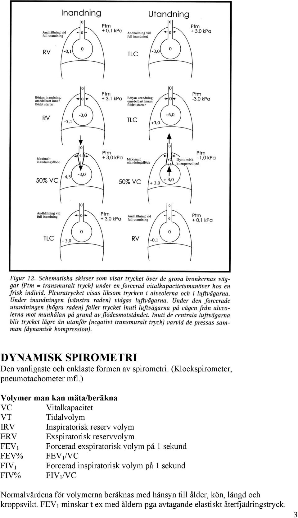 Forcerad exspiratorisk volym på 1 sekund FEV% FEV 1 /VC FIV 1 Forcerad inspiratorisk volym på 1 sekund FIV% FIV 1 /VC